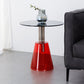 Contemporary Glass Pedestal Round Living Room Glass Top Side Table Clearhalo 'Coffee & Accent Tables' 'End & Side Tables' 'end_side_tables' 'furn' 'furn_end_side_tables' 'Furniture' 'Living Room Furniture' 6673589