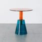 Contemporary Glass Pedestal Round Living Room Glass Top Side Table Orange Blue 1 Clearhalo 'Coffee & Accent Tables' 'End & Side Tables' 'end_side_tables' 'furn' 'furn_end_side_tables' 'Furniture' 'Living Room Furniture' 6673590