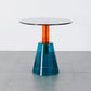 Contemporary Glass Pedestal Round Living Room Glass Top Side Table Grey Orange Blue 1 Clearhalo 'Coffee & Accent Tables' 'End & Side Tables' 'end_side_tables' 'furn' 'furn_end_side_tables' 'Furniture' 'Living Room Furniture' 6673595