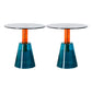 Contemporary Glass Pedestal Round Living Room Glass Top Side Table Grey Orange Blue 2 Clearhalo 'Coffee & Accent Tables' 'End & Side Tables' 'end_side_tables' 'furn' 'furn_end_side_tables' 'Furniture' 'Living Room Furniture' 6673596
