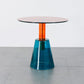 Contemporary Glass Pedestal Round Living Room Glass Top Side Table Red Orange Blue 1 Clearhalo 'Coffee & Accent Tables' 'End & Side Tables' 'end_side_tables' 'furn' 'furn_end_side_tables' 'Furniture' 'Living Room Furniture' 6673598