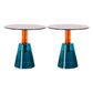 Contemporary Glass Pedestal Round Living Room Glass Top Side Table Red Orange Blue 2 Clearhalo 'Coffee & Accent Tables' 'End & Side Tables' 'end_side_tables' 'furn' 'furn_end_side_tables' 'Furniture' 'Living Room Furniture' 6673601