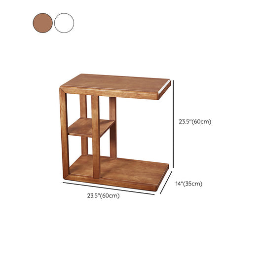 Tavolo da angolo rettangolare moderno in legno massiccio per soggiorno per soggiorno
