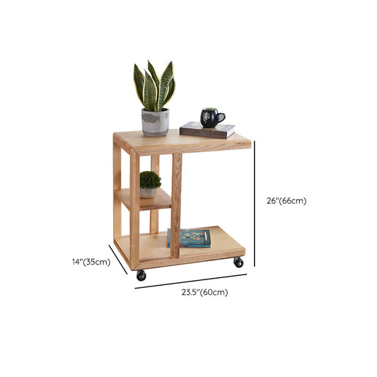 Tavolo da angolo rettangolare moderno in legno massiccio per soggiorno per soggiorno