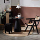 Contemporary Wood Side Table Pedestal Round Living Room Table