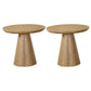 Contemporary Wood Side Table Pedestal Round Living Room Table