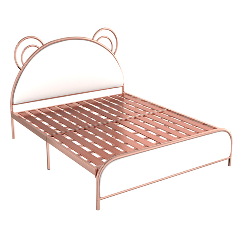 Lit standard à cadre en métal glamour, avec lit de tête de lit pour chambre à coucher