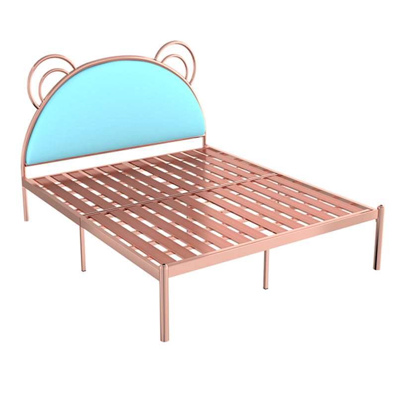 Lit standard à cadre en métal glamour, avec lit de tête de lit pour chambre à coucher