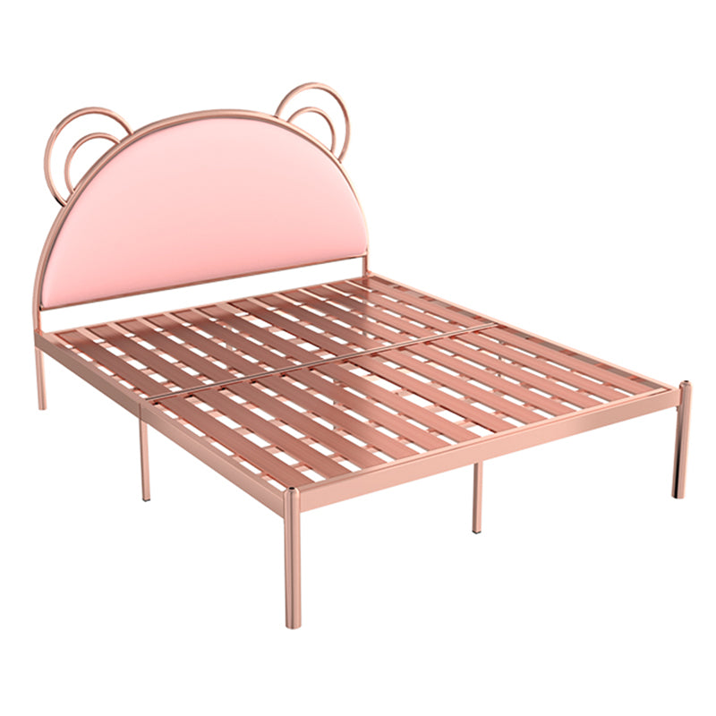 Lit standard à cadre en métal glamour, avec lit de tête de lit pour chambre à coucher