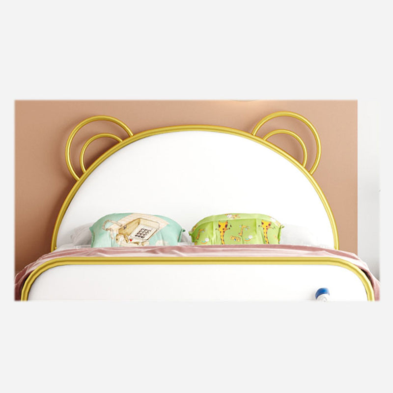 Lit standard à cadre en métal glamour, avec lit de tête de lit pour chambre à coucher