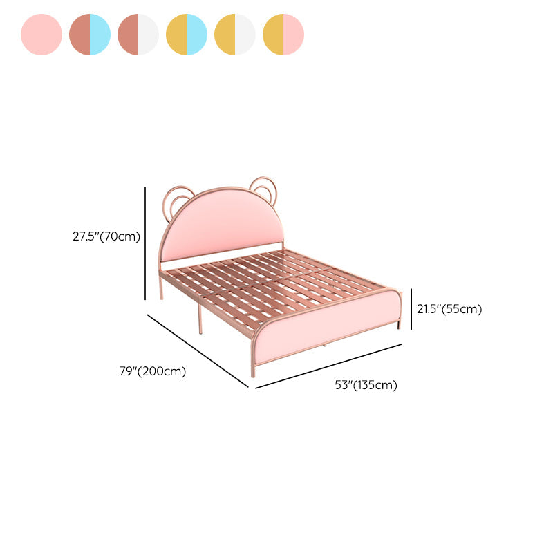 Lit standard à cadre en métal glamour, avec lit de tête de lit pour chambre à coucher