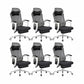 Modern Office Chair Adjustable Seat Height Padded Arms Desk Chair with Wheels White 6 Piece Set Clearhalo 'furn' 'furn_office_chair' 'Furniture' 'Office Chairs' 'Office Furniture' 'office_chair' 6673913