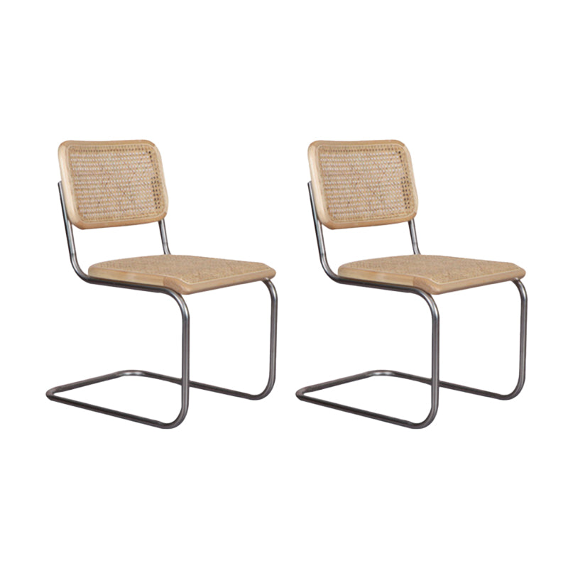 Contemporary No Arm Desk Chair No Wheels Task Chair for Office Beige 2 Piece Set Clearhalo 'furn' 'furn_office_chair' 'Furniture' 'Office Chairs' 'Office Furniture' 'office_chair' 6673993
