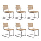 Contemporary No Arm Desk Chair No Wheels Task Chair for Office Beige 6 Piece Set Clearhalo 'furn' 'furn_office_chair' 'Furniture' 'Office Chairs' 'Office Furniture' 'office_chair' 6673996