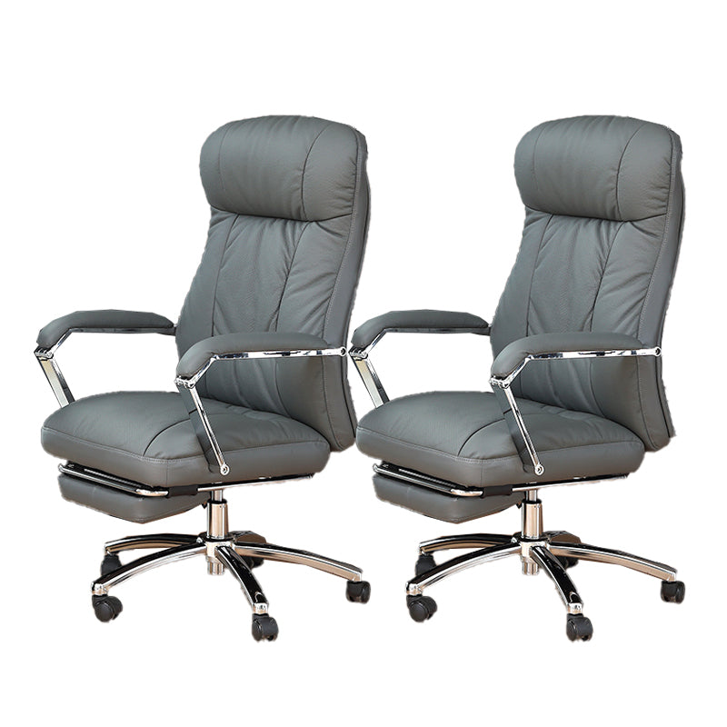 Modern Swivel Chair Adjustable Seat Height Fixed Arms Footrest Office Chair with Wheels Blue 2 Piece Set Clearhalo 'furn' 'furn_office_chair' 'Furniture' 'Office Chairs' 'Office Furniture' 'office_chair' 6674101