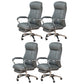 Modern Swivel Chair Adjustable Seat Height Fixed Arms Footrest Office Chair with Wheels Blue 4 Piece Set Clearhalo 'furn' 'furn_office_chair' 'Furniture' 'Office Chairs' 'Office Furniture' 'office_chair' 6674103