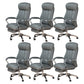 Modern Swivel Chair Adjustable Seat Height Fixed Arms Footrest Office Chair with Wheels Blue 6 Piece Set Clearhalo 'furn' 'furn_office_chair' 'Furniture' 'Office Chairs' 'Office Furniture' 'office_chair' 6674105
