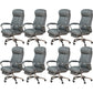 Modern Swivel Chair Adjustable Seat Height Fixed Arms Footrest Office Chair with Wheels Blue 8 Piece Set Clearhalo 'furn' 'furn_office_chair' 'Furniture' 'Office Chairs' 'Office Furniture' 'office_chair' 6674106