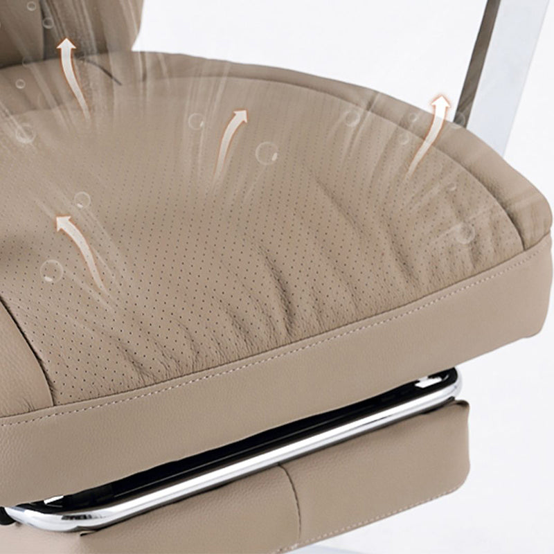 Modern Swivel Chair Adjustable Seat Height Fixed Arms Footrest Office Chair with Wheels Clearhalo 'furn' 'furn_office_chair' 'Furniture' 'Office Chairs' 'Office Furniture' 'office_chair' 6674107