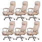 Modern Swivel Chair Adjustable Seat Height Fixed Arms Footrest Office Chair with Wheels Light Coffee 6 Piece Set Clearhalo 'furn' 'furn_office_chair' 'Furniture' 'Office Chairs' 'Office Furniture' 'office_chair' 6674112