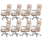 Modern Swivel Chair Adjustable Seat Height Fixed Arms Footrest Office Chair with Wheels Light Coffee 8 Piece Set Clearhalo 'furn' 'furn_office_chair' 'Furniture' 'Office Chairs' 'Office Furniture' 'office_chair' 6674114