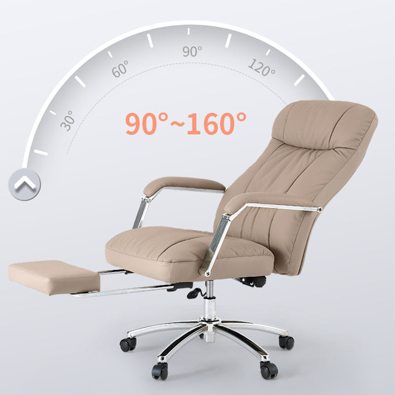 Modern Swivel Chair Adjustable Seat Height Fixed Arms Footrest Office Chair with Wheels Clearhalo 'furn' 'furn_office_chair' 'Furniture' 'Office Chairs' 'Office Furniture' 'office_chair' 6674115