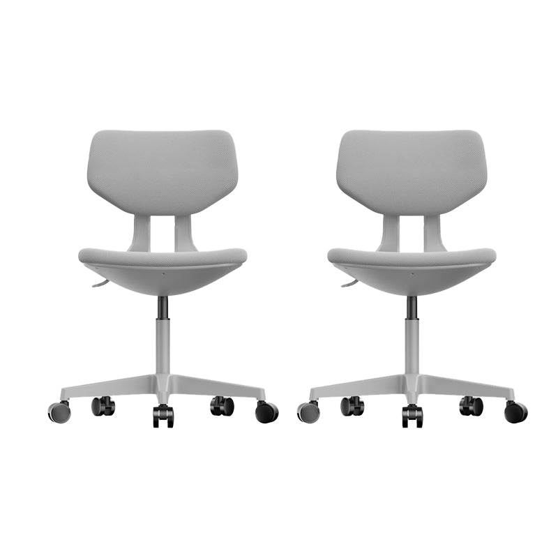 Modern Desk Chair Adjustable Seat Height Armless Office Chair with Wheels Grey 2 Piece Set Clearhalo 'furn' 'furn_office_chair' 'Furniture' 'Office Chairs' 'Office Furniture' 'office_chair' 6674119