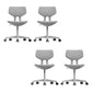 Modern Desk Chair Adjustable Seat Height Armless Office Chair with Wheels Grey 4 Piece Set Clearhalo 'furn' 'furn_office_chair' 'Furniture' 'Office Chairs' 'Office Furniture' 'office_chair' 6674120