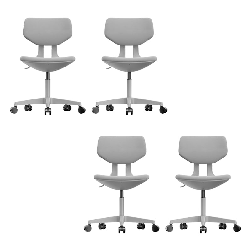 Modern Desk Chair Adjustable Seat Height Armless Office Chair with Wheels Grey 4 Piece Set Clearhalo 'furn' 'furn_office_chair' 'Furniture' 'Office Chairs' 'Office Furniture' 'office_chair' 6674120