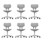 Modern Desk Chair Adjustable Seat Height Armless Office Chair with Wheels Grey 6 Piece Set Clearhalo 'furn' 'furn_office_chair' 'Furniture' 'Office Chairs' 'Office Furniture' 'office_chair' 6674123
