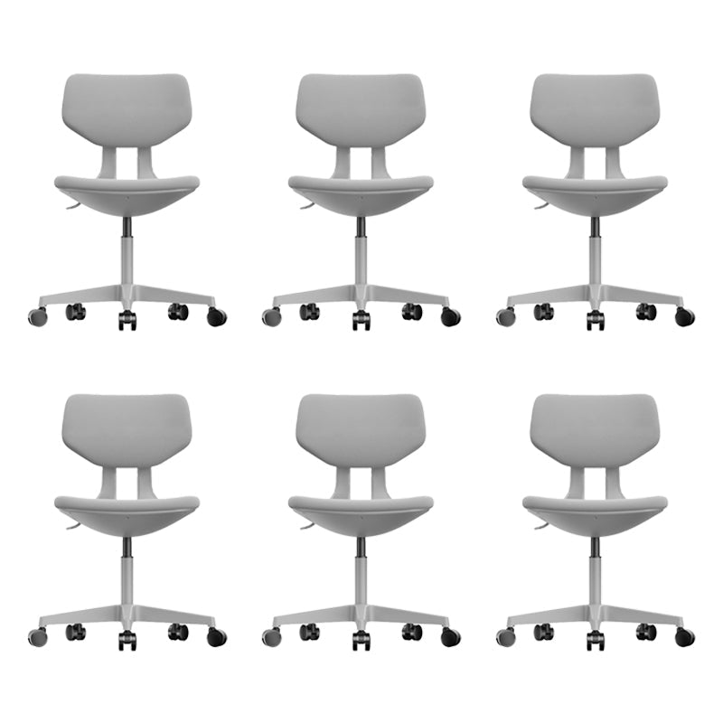 Modern Desk Chair Adjustable Seat Height Armless Office Chair with Wheels Grey 6 Piece Set Clearhalo 'furn' 'furn_office_chair' 'Furniture' 'Office Chairs' 'Office Furniture' 'office_chair' 6674123