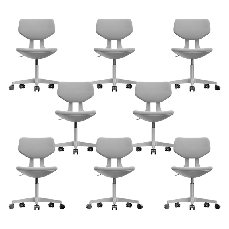 Modern Desk Chair Adjustable Seat Height Armless Office Chair with Wheels Grey 8 Piece Set Clearhalo 'furn' 'furn_office_chair' 'Furniture' 'Office Chairs' 'Office Furniture' 'office_chair' 6674125