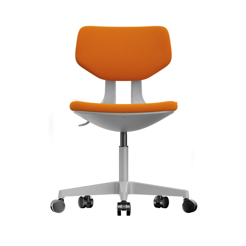 Modern Desk Chair Adjustable Seat Height Armless Office Chair with Wheels Orange 1 Piece Clearhalo 'furn' 'furn_office_chair' 'Furniture' 'Office Chairs' 'Office Furniture' 'office_chair' 6674126
