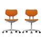 Modern Desk Chair Adjustable Seat Height Armless Office Chair with Wheels Orange 2 Piece Set Clearhalo 'furn' 'furn_office_chair' 'Furniture' 'Office Chairs' 'Office Furniture' 'office_chair' 6674128