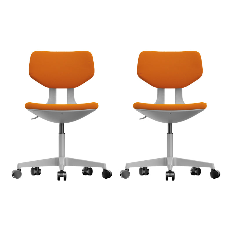 Modern Desk Chair Adjustable Seat Height Armless Office Chair with Wheels Orange 2 Piece Set Clearhalo 'furn' 'furn_office_chair' 'Furniture' 'Office Chairs' 'Office Furniture' 'office_chair' 6674128