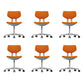 Modern Desk Chair Adjustable Seat Height Armless Office Chair with Wheels Orange 6 Piece Set Clearhalo 'furn' 'furn_office_chair' 'Furniture' 'Office Chairs' 'Office Furniture' 'office_chair' 6674132