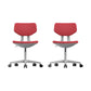 Modern Desk Chair Adjustable Seat Height Armless Office Chair with Wheels Red 2 Piece Set Clearhalo 'furn' 'furn_office_chair' 'Furniture' 'Office Chairs' 'Office Furniture' 'office_chair' 6674139