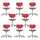 Modern Desk Chair Adjustable Seat Height Armless Office Chair with Wheels Red 8 Piece Set Clearhalo 'furn' 'furn_office_chair' 'Furniture' 'Office Chairs' 'Office Furniture' 'office_chair' 6674144