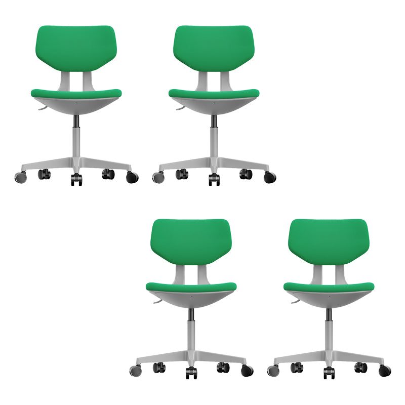 Modern Desk Chair Adjustable Seat Height Armless Office Chair with Wheels Green 4 Piece Set Clearhalo 'furn' 'furn_office_chair' 'Furniture' 'Office Chairs' 'Office Furniture' 'office_chair' 6674147