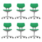 Modern Desk Chair Adjustable Seat Height Armless Office Chair with Wheels Green 6 Piece Set Clearhalo 'furn' 'furn_office_chair' 'Furniture' 'Office Chairs' 'Office Furniture' 'office_chair' 6674148