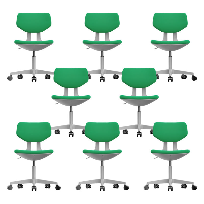 Modern Desk Chair Adjustable Seat Height Armless Office Chair with Wheels Green 8 Piece Set Clearhalo 'furn' 'furn_office_chair' 'Furniture' 'Office Chairs' 'Office Furniture' 'office_chair' 6674149