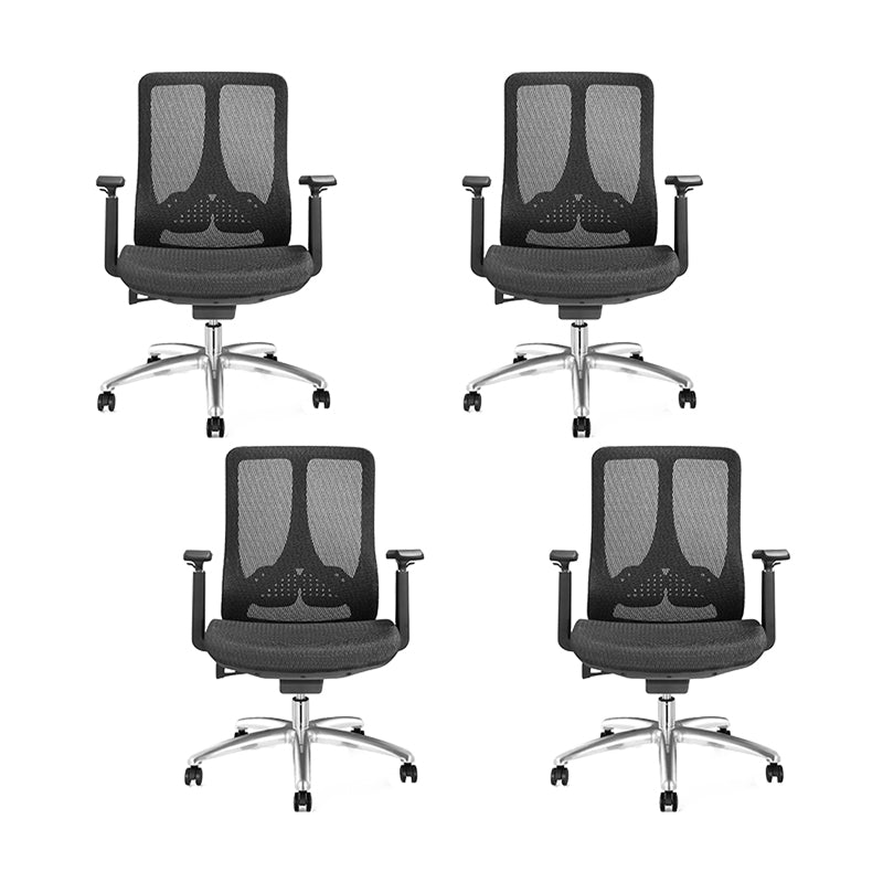 Moderne roteerbare bureaustoel Mesh Mid / High Back Desk stoel met wielen