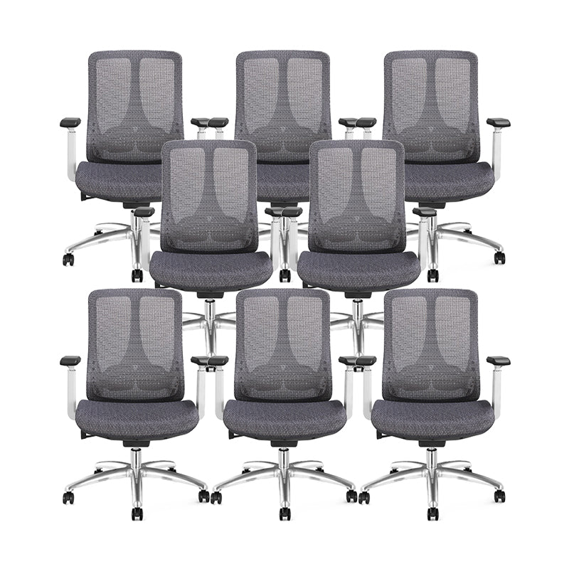 Moderne roteerbare bureaustoel Mesh Mid / High Back Desk stoel met wielen