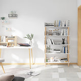 Modern Bookshelf Open Back Engineered Wood Bookshelf with Shelves for Home Office
