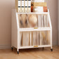 Closed Back Steel Bookcase Standard Glam Bookshelf with Doors