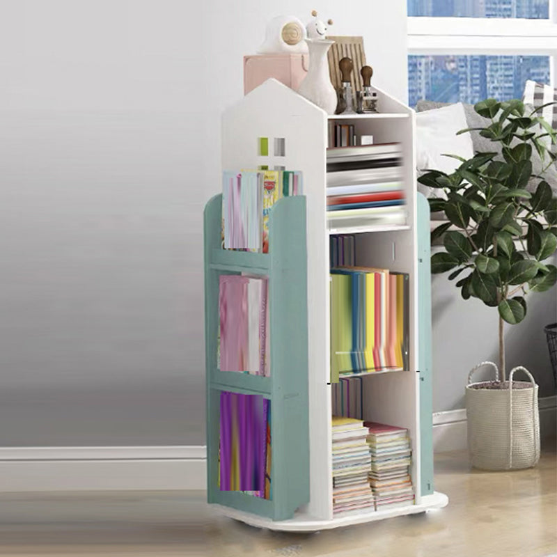 Engineered Wood Modern Bookcase Closed Back Standard Bookshelf 16.1"L x 16.1"W x 37.4"H Green Clearhalo 'Bookcases' 'furn' 'furn_bookcases' 'Furniture' 'Office Furniture' 6674636