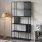 Metal Shelves Included Bookshelf Etagere Open Back Modern Bookcase