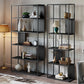 Metal Shelves Included Bookshelf Etagere Open Back Modern Bookcase