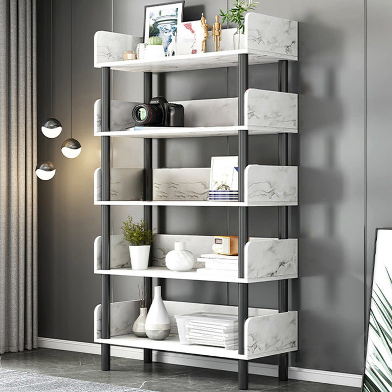 Engineered Wood Standard Bookshelf Open Back Bookcase with Shelves Marble Clearhalo 'Bookcases' 'furn' 'furn_bookcases' 'Furniture' 'Office Furniture' 6674690