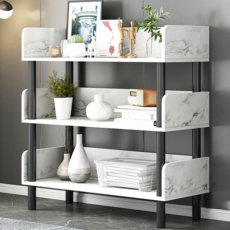 Engineered Wood Standard Bookshelf Open Back Bookcase with Shelves 31.5"L x 9.4"W x 33.9"H Marble Clearhalo 'Bookcases' 'furn' 'furn_bookcases' 'Furniture' 'Office Furniture' 6674691